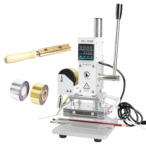 ZONEPACK ZS-100B Dual Use Hot Foil Stamping Machine Manual Bronzing Machine Pencils Leather Embossing Machine