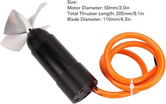 48V Underwater Thruster, Aluminium Alloy High Thrust Underwater Thruster Propeller, Waterproof Brushless Motor Thruster RC Boat Motor Accessories for RC Boat Kayak