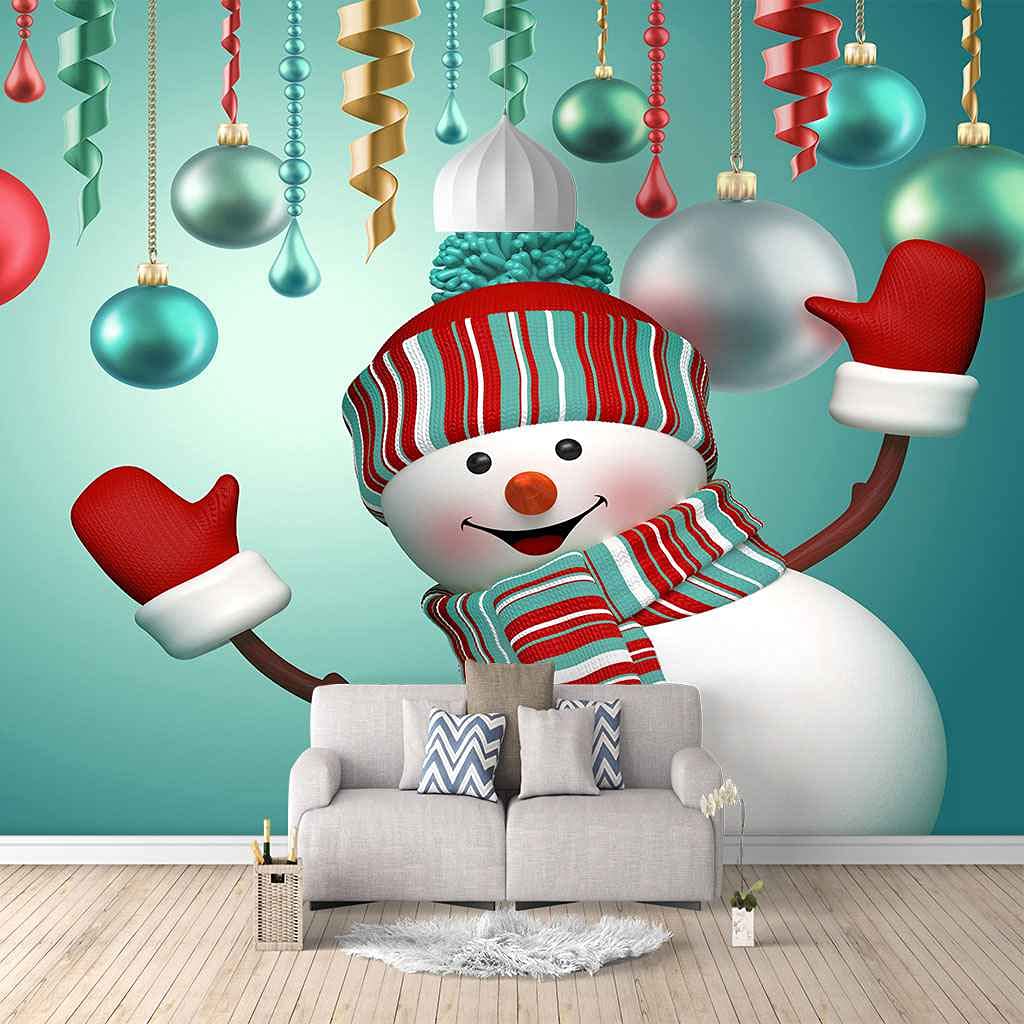 Papier Peint Photo 3D Noël magique - Émerveillez vos enfants au salon