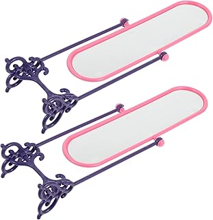 FRCOLOR 2 Pçs Modelo De Espelho Mini Espelho De Maquilhagem Móveis De Boneca Mini Móveis Casa Em Miniatura Mini Espelho De Vestir Cheval Cena Em Miniatura Mini Decoração De Casa Mini