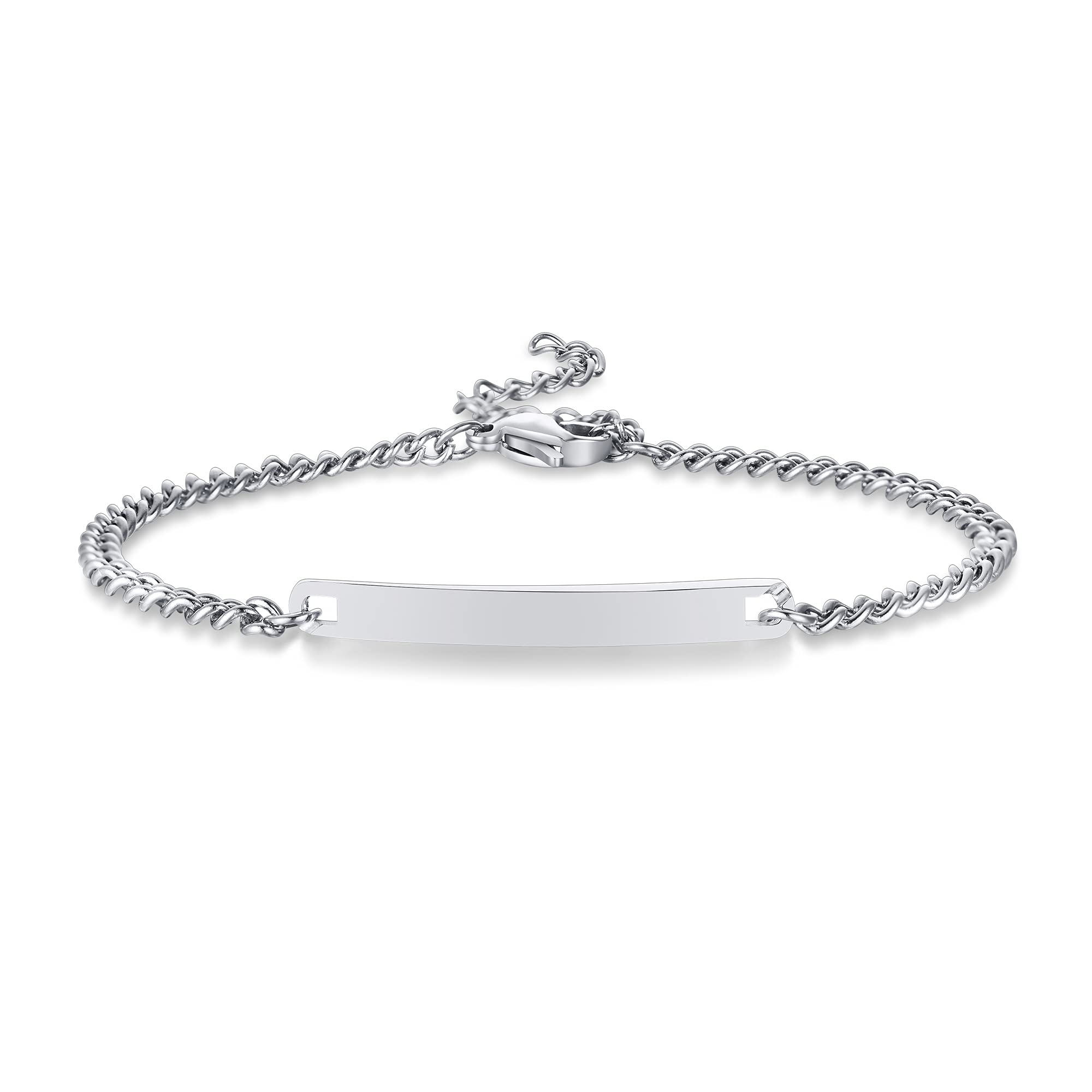 VNOXGrabado Personalizado Personalizar Pulseras de Pareja Pulseras de Hermana Pulseras de Familia Regalo de San Valentín