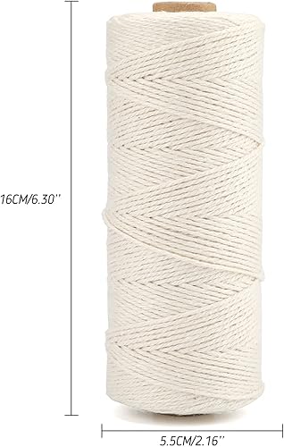 Miniatura 3 de G2PLUS Cuerda de algodón blanco, 1MM 656 pies de hilo de algodón para panaderos para atar carne, asar, salchichas, pavo, carniceros (blanco claro)