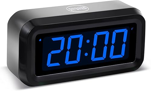 Miniatura 11 de Reloj despertador digital Timegyro, funciona con pilas, con pantalla LED para dormitorios, larga duración de batería de 12 meses, brillo ajustable