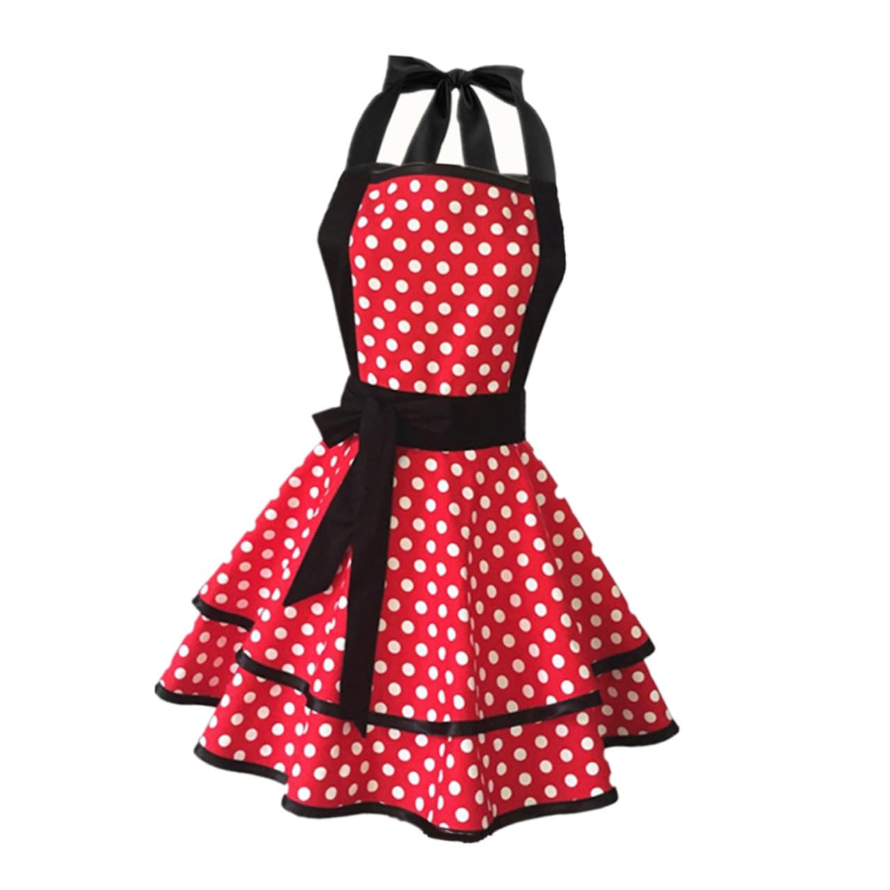 Toyvian Grembiule da Cucina Motivo a Pois in Cotone a Doppio Strato Design Stampato per Cucina e Lavoro in Hotel