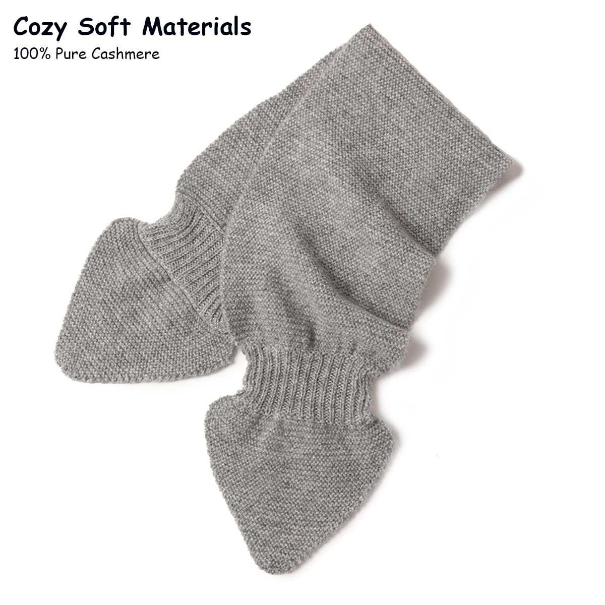 Écharpes Longues d'hiver, Écharpe à col Chaud de Couleur Unie, écharpes en Tricot à col croisé d'hiver, Section Parent-Enfant(Grey)