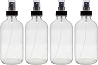 Vista 1 de Cornucopia Brands Botellas de spray de vidrio transparente de 8 onzas (paquete de 4) Boston Round con atomizador Spritzers para aromaterapia