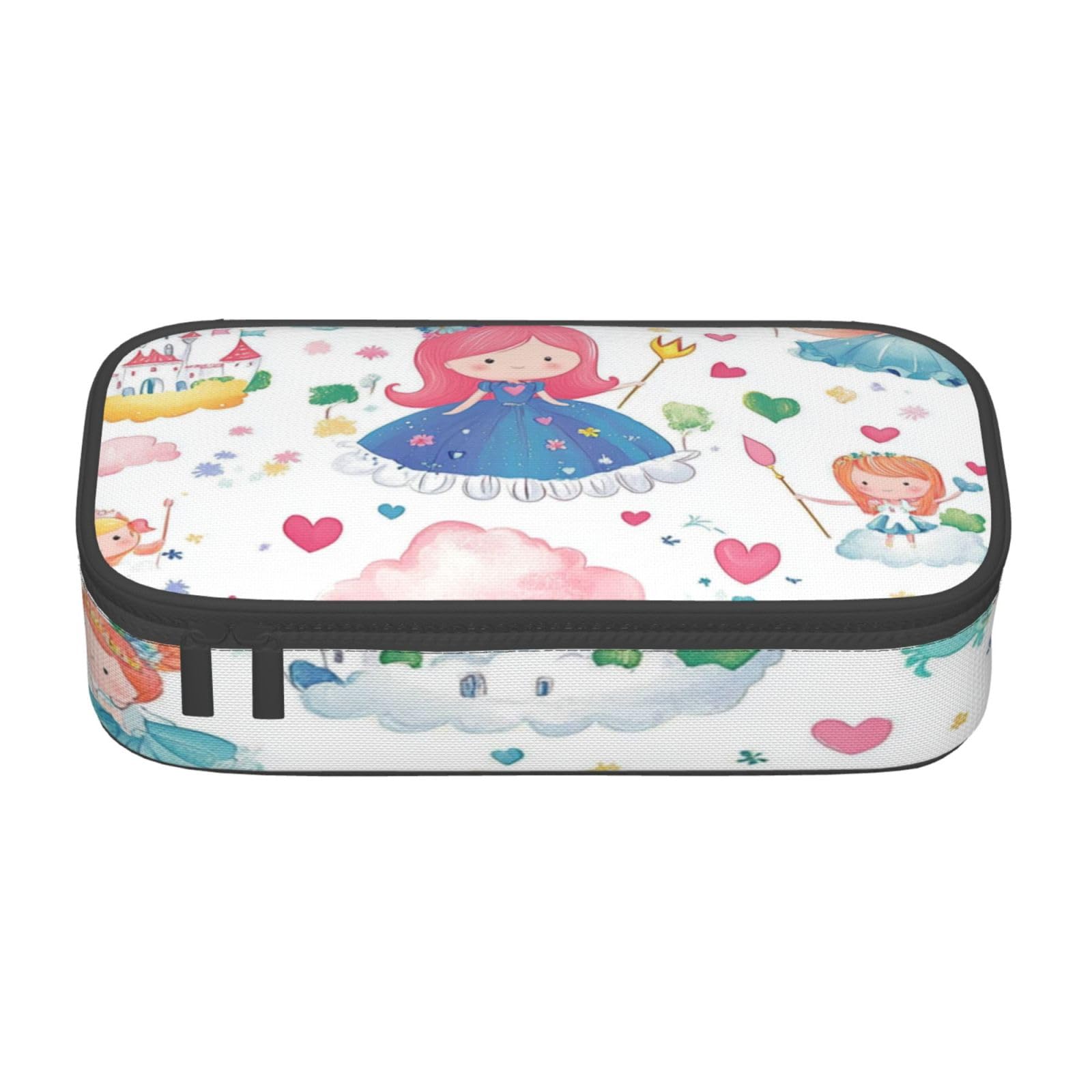 Mexpekil Cartoon Princess Castle Pencil Case for Girls Boys Pencil Bag Stationery Organiser with Compartments School Supply Bag for Students Office