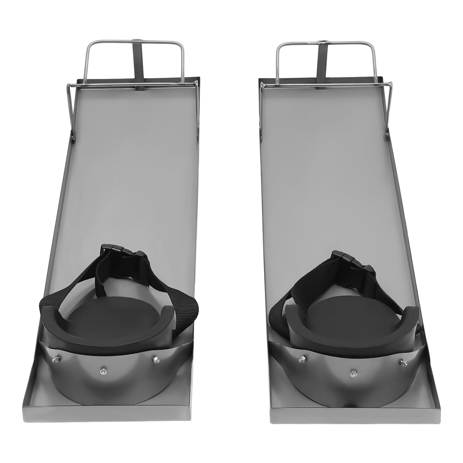 Pxolerig 30'' x 8'' Concrete Knee Boards, Stainless Steel Kneedboards w/Concrete Knee Pads and Board Straps, 1 Pair Concrete Board Slider Tools for Concrete Finishing