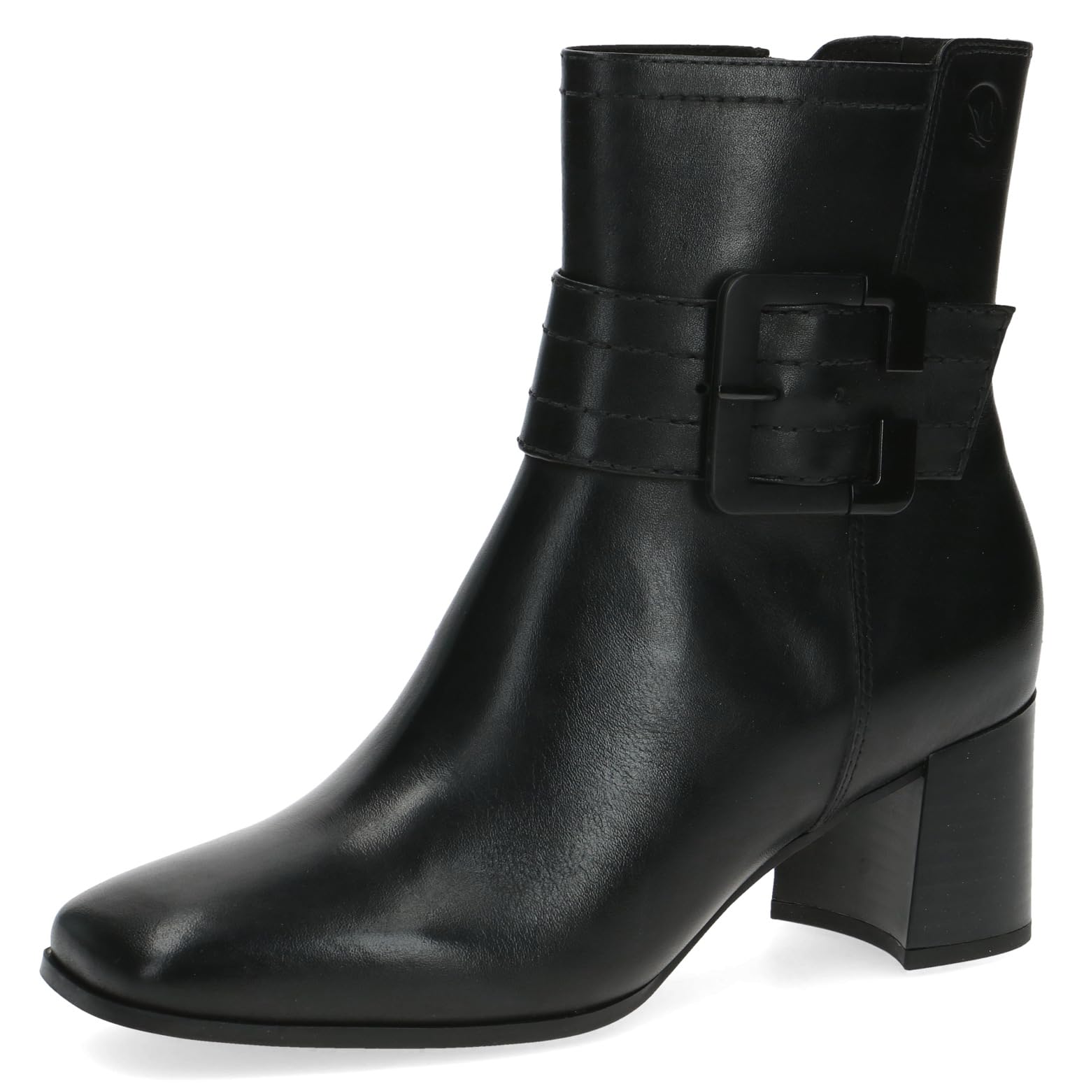 CAPRICE Women's ankle boots with heel in leather block heel, Black (Black Nappa), 6.5 UK