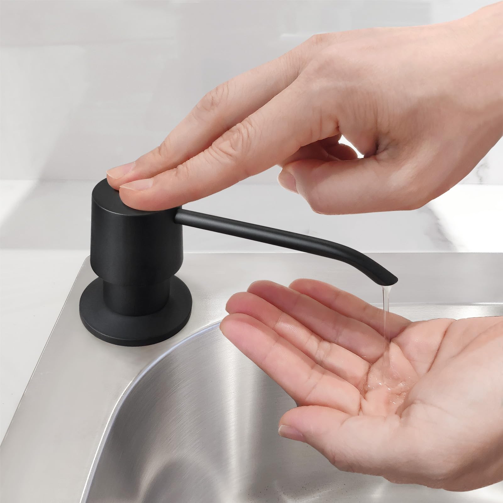 Soap Dispenser For Kitchen Sink, Matte Black, 18 Oz. - Lava
