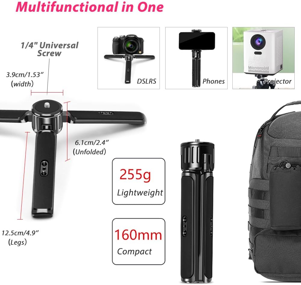 Aluminum Heavy Duty Mini Tripod, Desktop Tabletop Stand Tripod for DSLRs Gimbals, Zhiyun Weebill/Crane/Lab, DJI Ronin S/SC/RS/RSC Series, Osmo Mobile, Gimbal Handle Grip Stabilizer