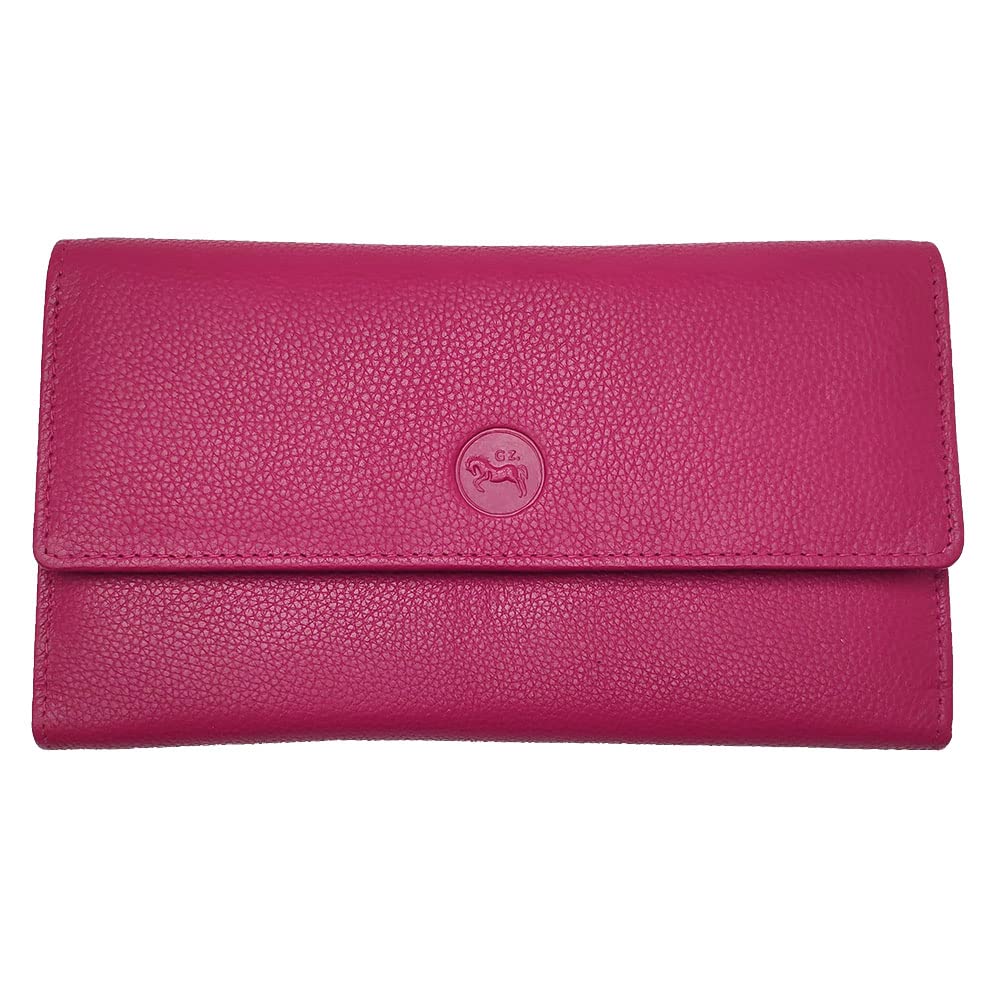 LOLUNA® Compagnon de Voyage Multifonction Double Face Tout en Un, Porte chéquier, Carte, Monnaie et identité - idée Cadeau Noël, fête, Anniversaire - Fuchsia