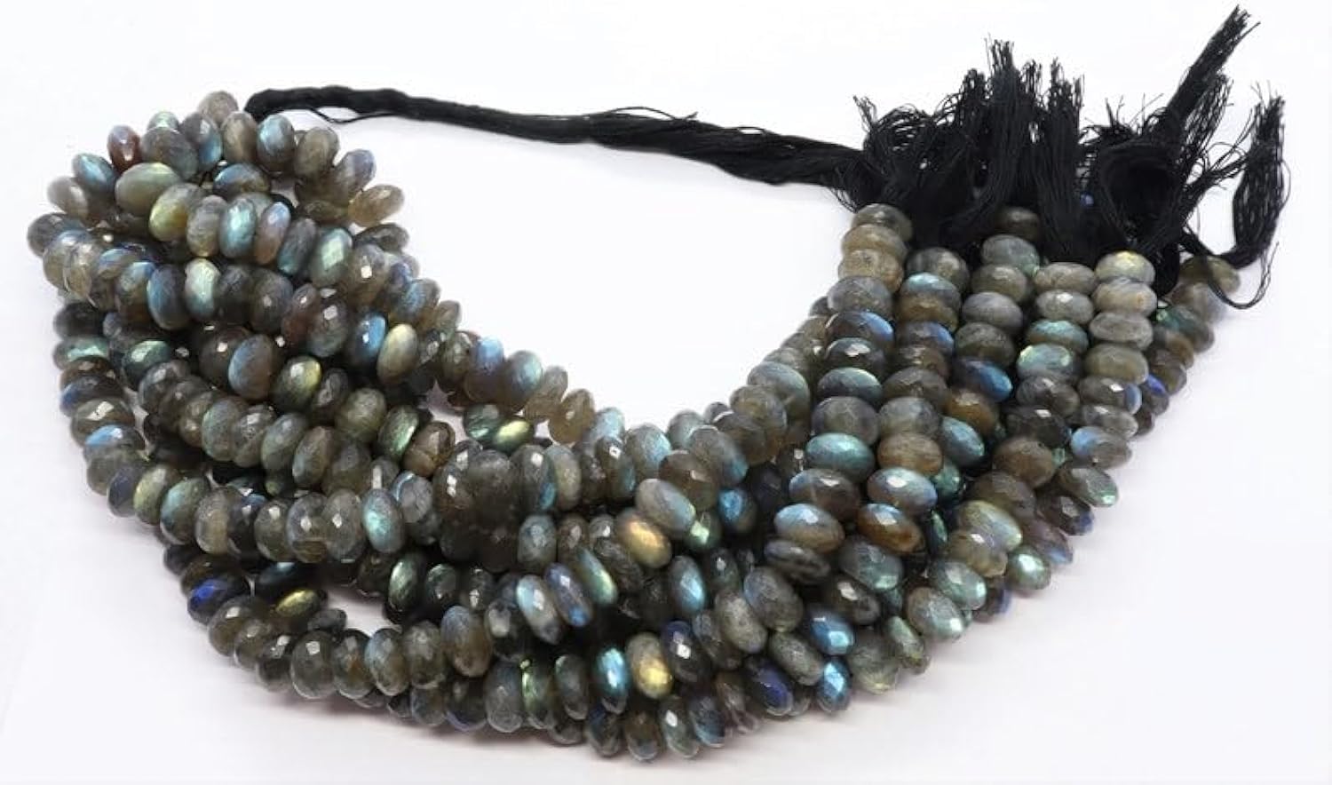 Perles en labradorite naturelle facettée 11-12mm pour collier et bracelet