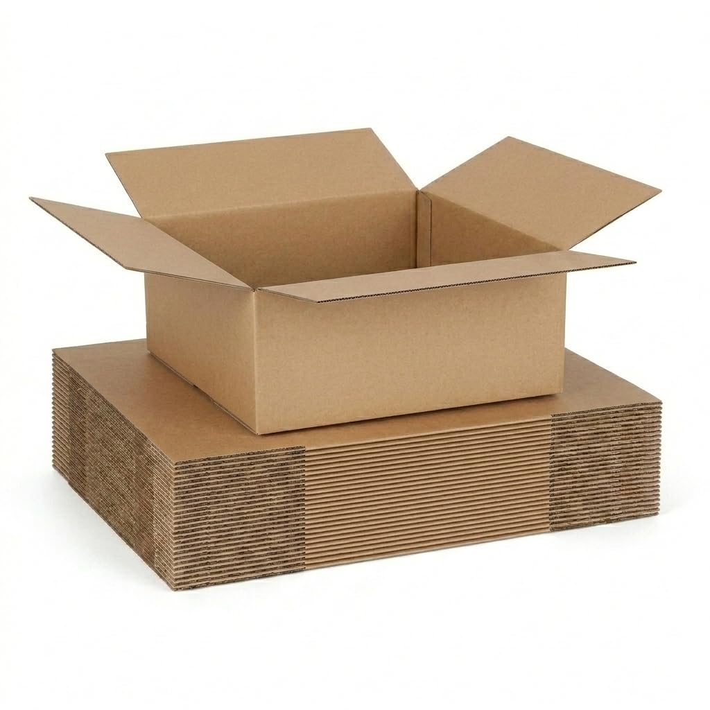 Photo 1 of *Box damaged* CRUGLA 12x12x6 Shipping Boxes 15 Pack, Brown Corrugated Cardboard Boxes with Side-Lock and Pre-Applied Double-Sided Tape, Easy Assemble Packing Mailer Boxes for Small Business Shipping