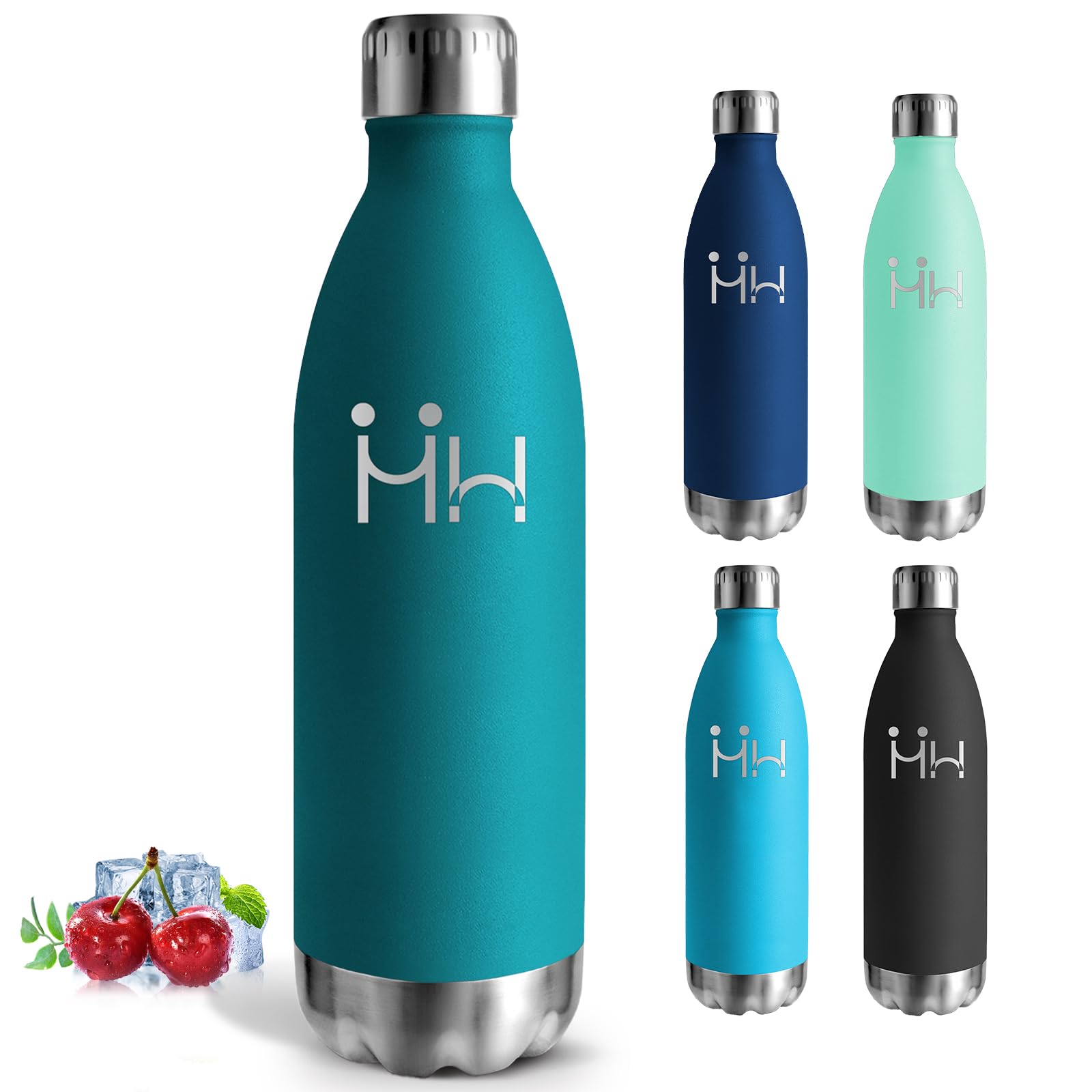 Mujigaga Water Bottle - 1 Litre - Insulated Water Bottle, BPA Free, Stainless Steel Water Bottles, Leak Free, Vacuum Insulated, Easy to Carry for Yoga, Pilates, Fitness