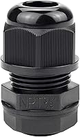 Vista 13 de Surtido de prensaestopas de nailon IP68, impermeable, con certificación UL y compatible con RoHS, 20 piezas, alivio de tensión de cable de 1/4 Negro