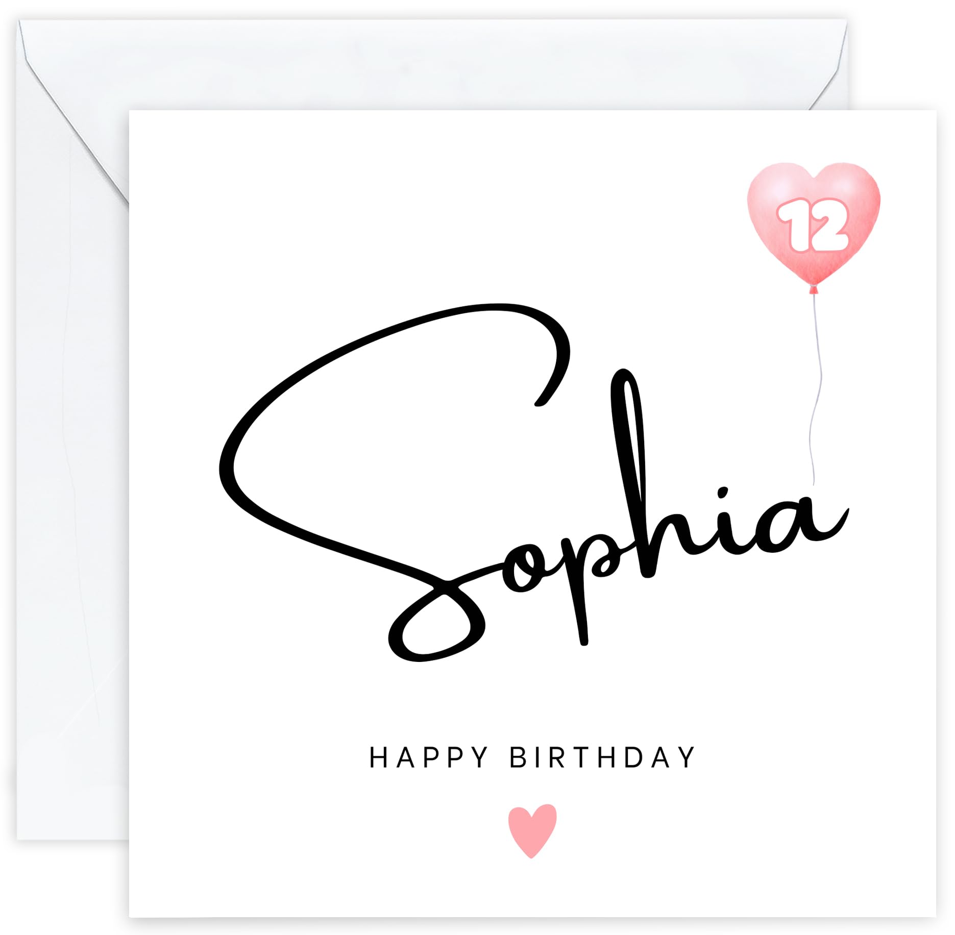 Personalised 12th Birthday Card – Twelfth Birthday Card for Twelve 12 Year Old Girls – Custom Unique Keepsake Card ideal for | Daughter | Granddaughter | Niece | Sister | Her | Girl | Female (Age 12) — image 1