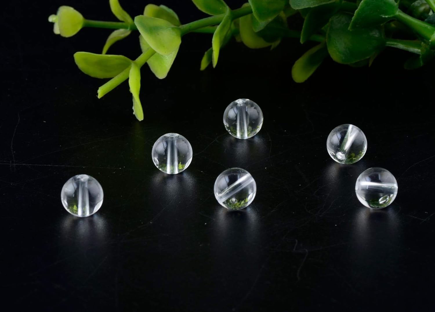 Natural Stone Beads 100pcs 8mm White Clear Crystal Quartz Round Stone Beading Loose Gemstone Hole 1mm DIY Smooth Beads for Bracelet Necklace Earrings Jewelry Making (Clear Crystal Quartz White, 8mm) - Image 4