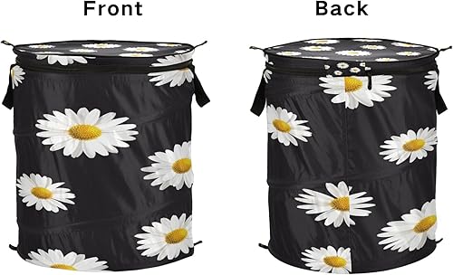 Miniatura 2 de bags Decorativas folding bags with zipper for tool Camomile Flowers Black,sesto para ropa sucia