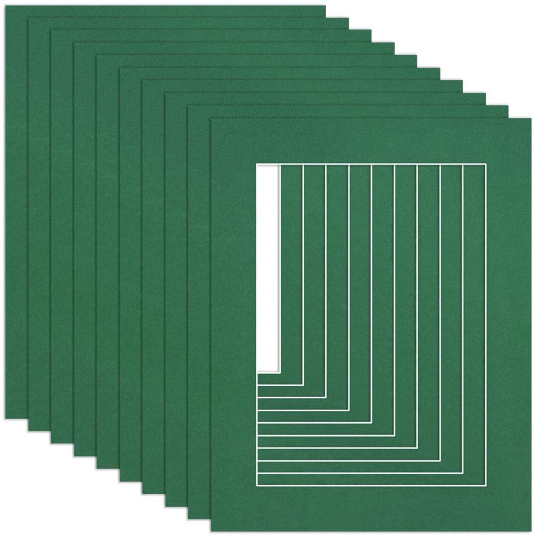 Procut Global 9x7" Emerald Picture Mounts to Fit 5x7" Aperture - Precision Cut Cardboard Photo Mount - Ideal for Frames, Prints, Artwork & Certificates - Sizes & Colours Available - 10 Pack — image 1