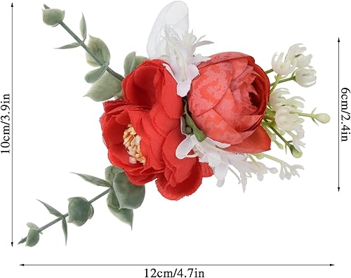 Miniatura 5 de MODUDY Paquete de 2 canastas para niña de flores, ramo de flores, pétalos de seda, cinta blanca para boda, cesta de almacenamiento tejida con asa,