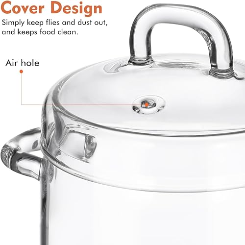 Miniatura 6 de DOITOOL Olla de vidrio para estufa, popurrí de 11.8 fl oz/12 oz, cacerola de vidrio resistente al calor con tapa, utensilios de cocina transparentes