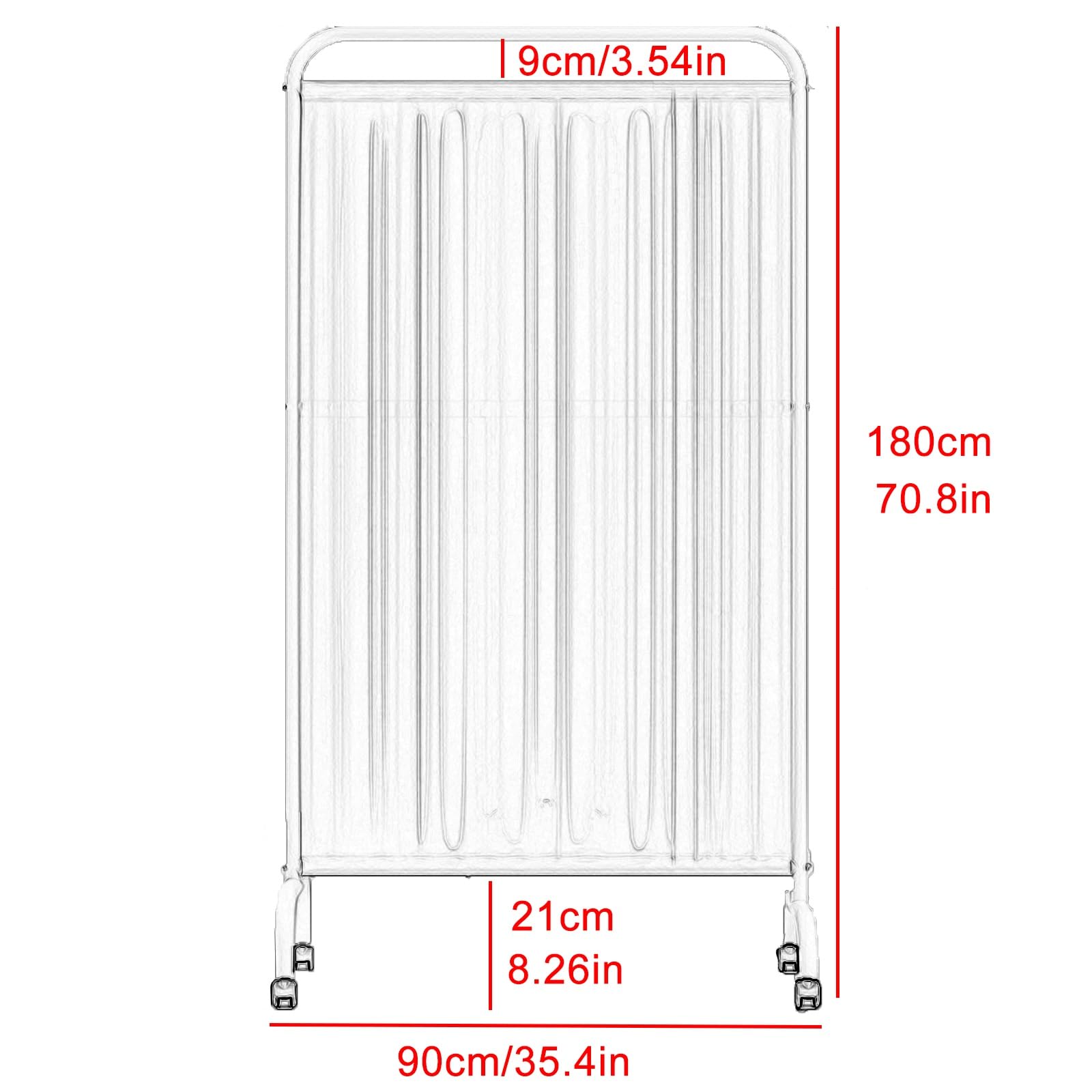 Biombo Separador de Ambientes, Divisor de Ambientes, Mampara de Puerta Vertical de un Solo Panel con Ruedas, para Oficina Dormitorio(Yellow)