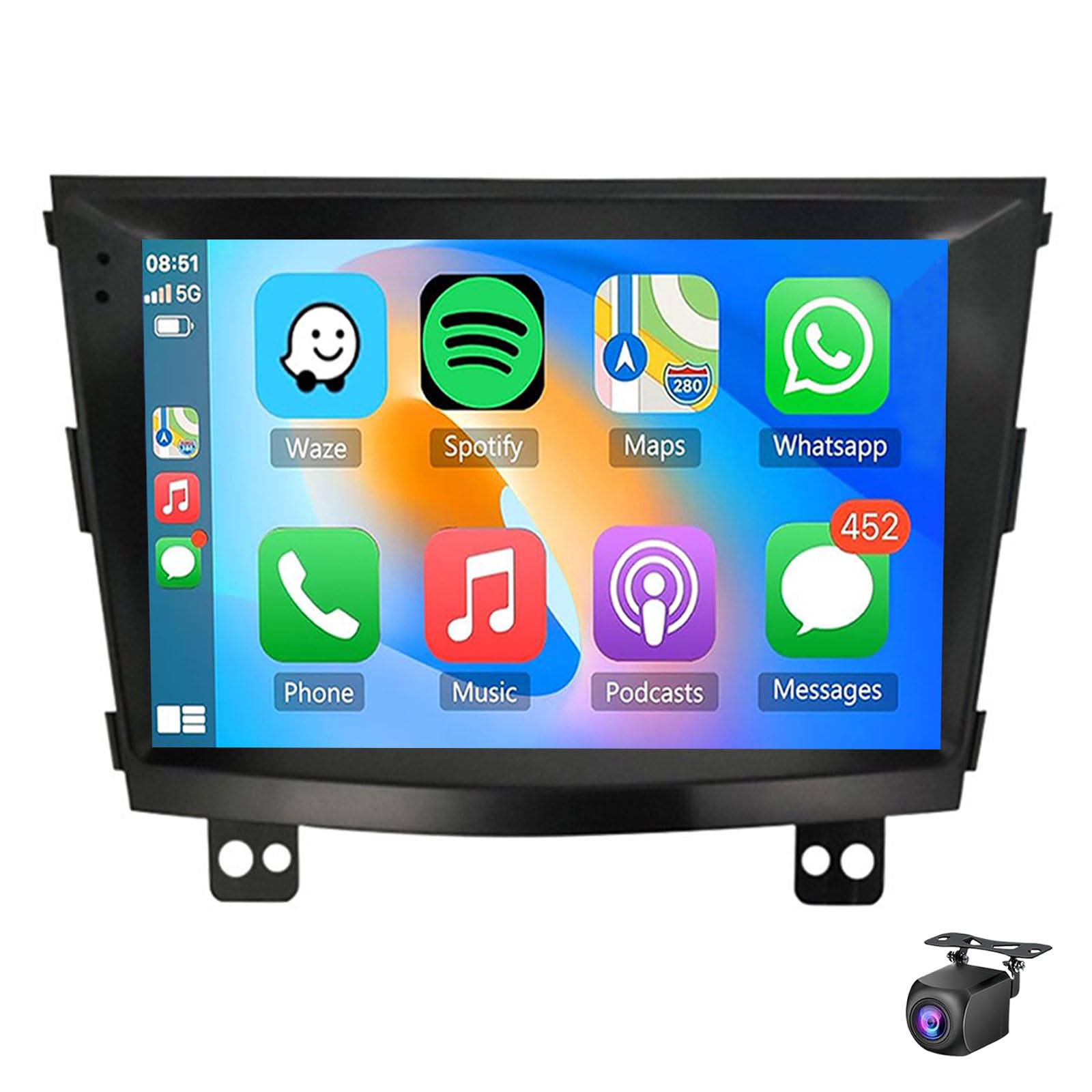 For SsangYong Tivolan Tivoli 2014-2017 Android 15 Car Stereo With Wireless Carplay 9 Inch Touch Screen Car Radio With GPS Bluetooth FM RDS DSP WiFi Android Auto + AHD Backup Camera(Size:4Core 1+32G)