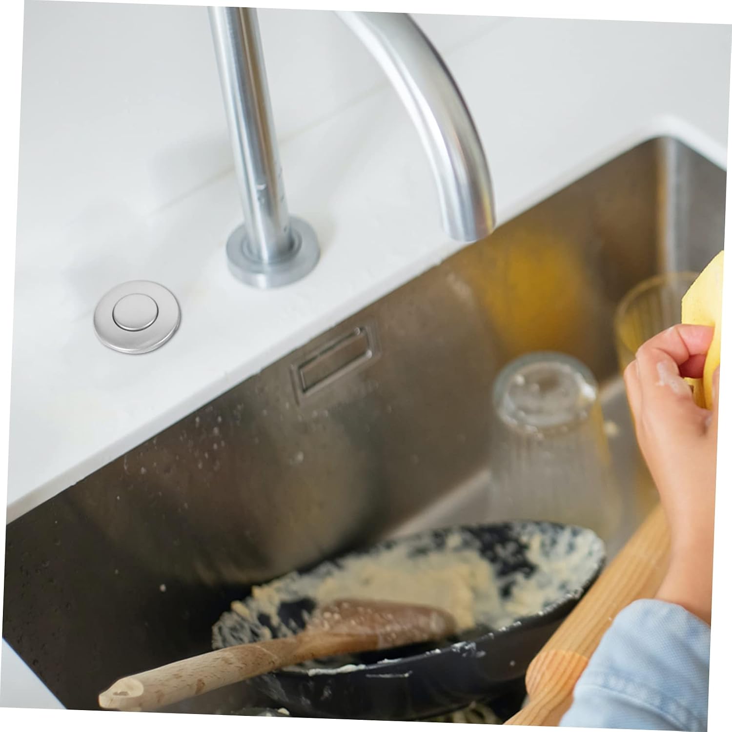 Outanaya Garbage Disposal Air Switch Button for Bathtub Durable Easy to Install Fits Food Waste Disposers Practical Replacement Accessory