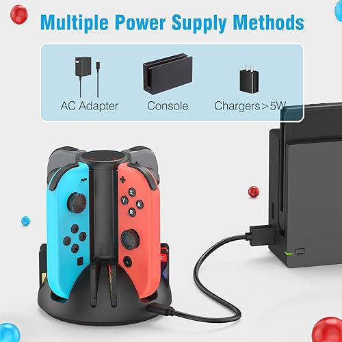 Miniatura 4 de Controller Charging Dock for Nintendo Switch Joycon, MARSDOCK Charger Station Compatible with Switch OLED JoyCon, Controller Charger Stand Station