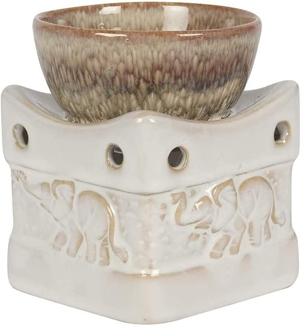 WAX MELT ESSENTIAL OIL BURNER CERAMIC INDIAN GANESHA ELEPHANT DESIGN TEALIGHT CANDLE HOLDER SCENTED HOME AROMATHERAPY DÉCOR DIFFUSER WAX TARTS WARMER IDEA FOR FRENDS AND FAMILY