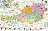 Österreich politisch - PLZ- und Organisationskarte - Wandkarte - Poster - Stiefel Eurocart