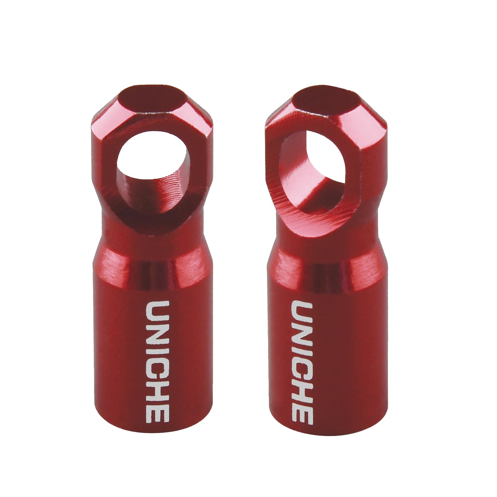UNICHE Bicycle Presta Valve Cap with Valve Core Removing Function, Fits Presta French Valves on MTB, Road Bikes, Gravel Bikes - 2 Pack - Red