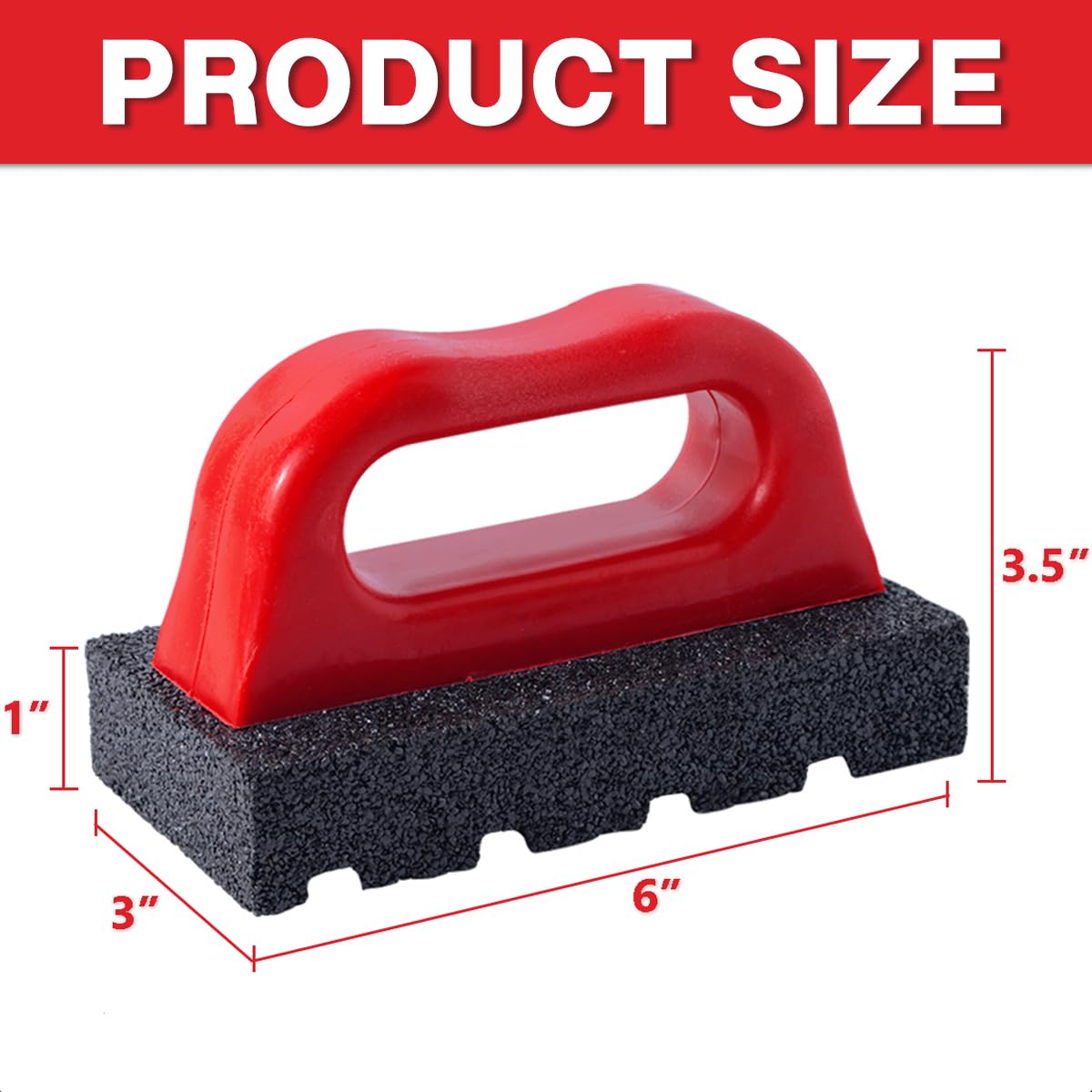 Rub Brick Tools, 20 Grit Muratura Mattoni, Utensili per calcestruzzo, Rimozione Levigante Segni di Pulizia Strumento Scanalato con Manico (2 Pezzi)