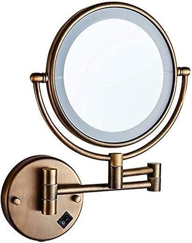Makeup Mirror LED Makeup Mirror Double-Sided Wall Mounted Bathroom Mirror Vanity Makeup and Shaving Mirror  8 inch 3X Magnification