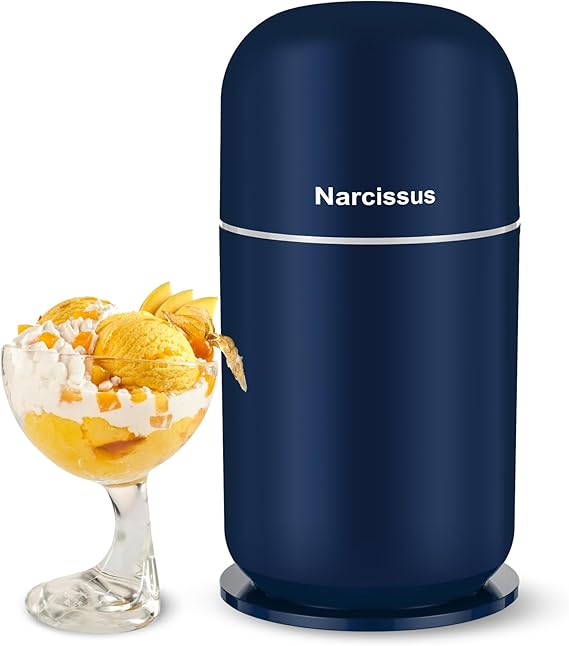 Narcissus Ice Cream Maker Machine for Gelato, Sorbet, Frozen Yogurt & Smoothie, 150ml Solid Ice Cream Once, Suitable for 1-2 People, with 30 Recipes