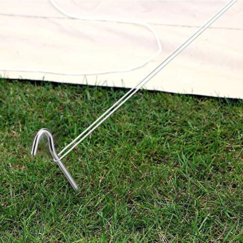 Ok5Star 9 Inch Galvanized Tent Stakes Metal Tent Pegs Heavy Duty Steel Yard Camping Stakes Tarp Hooks Inflatables Outdoor Decorations, 8 Pack #TOP6