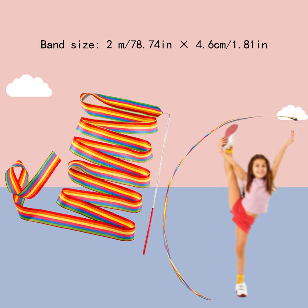 4 stuks lint danser toverstaf sprankelende dans lint met rode stok ritmische gymnastiek lint twirling baton lange lint streamers voor kinderen artistieke dansen training feestgunsten met lint danser