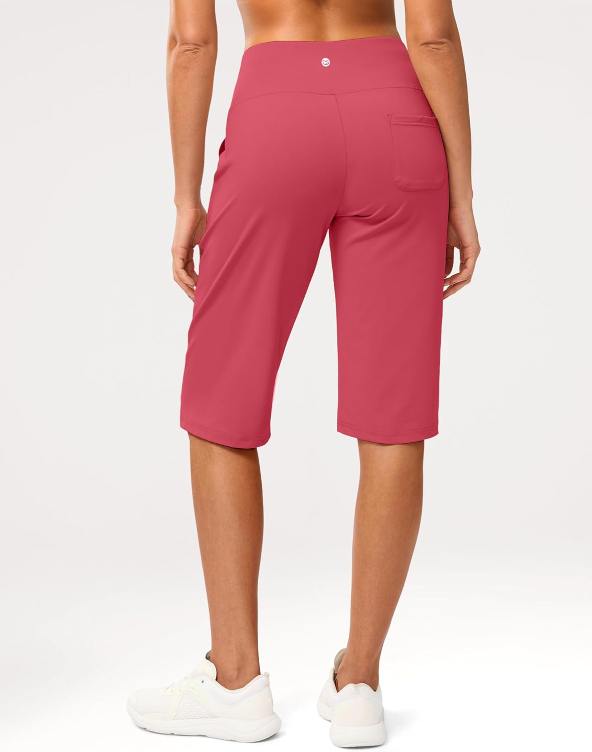 G Gradual Women's Bermuda Long Shorts 14" Knee Length Capris with Pockets High Waisted Athletic Casual Shorts for Women - Image 2