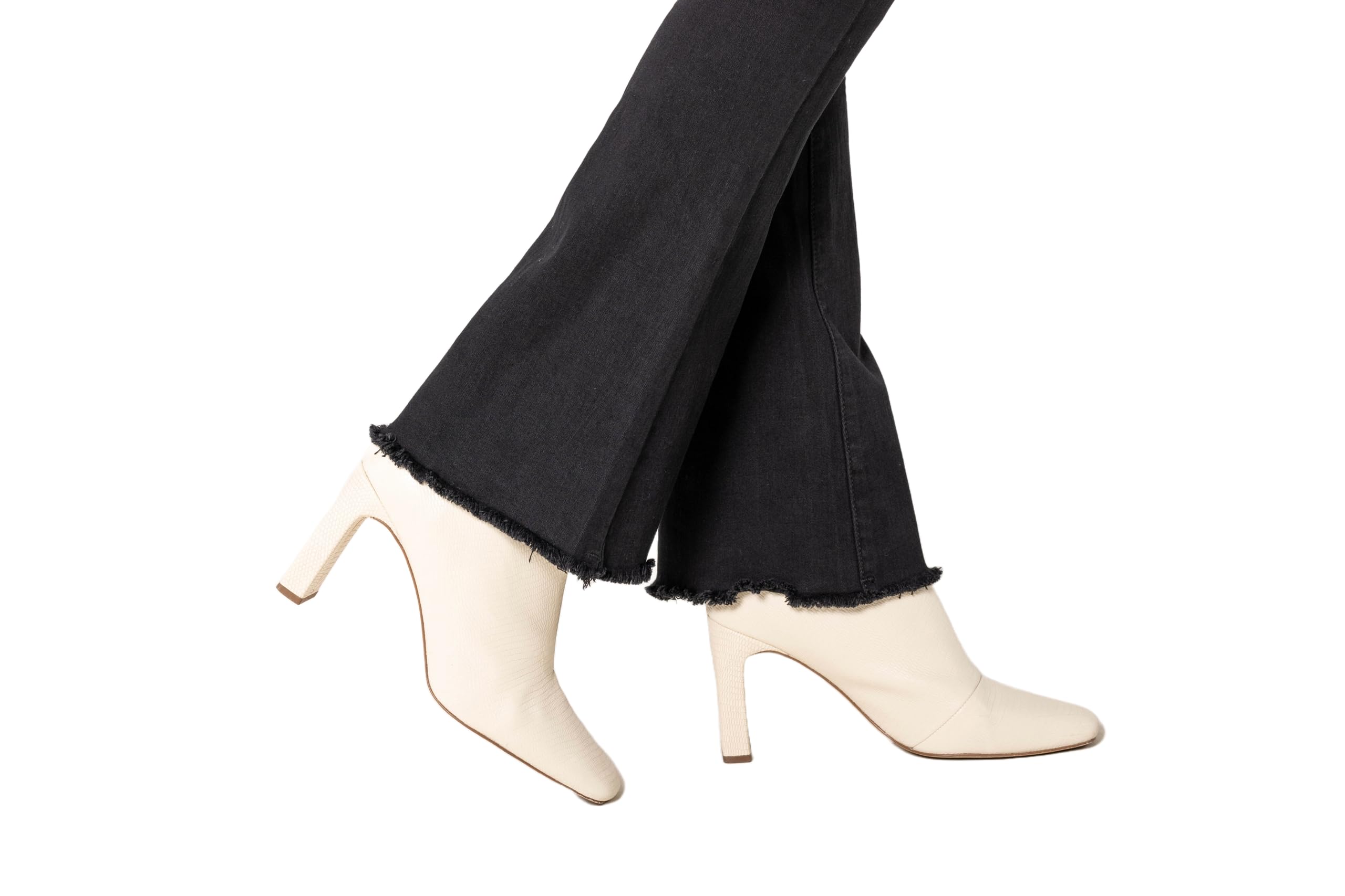 Nina Carter Jean bootcut pour femme, style rétro, taille moyenne, stretch, look usé, évasé