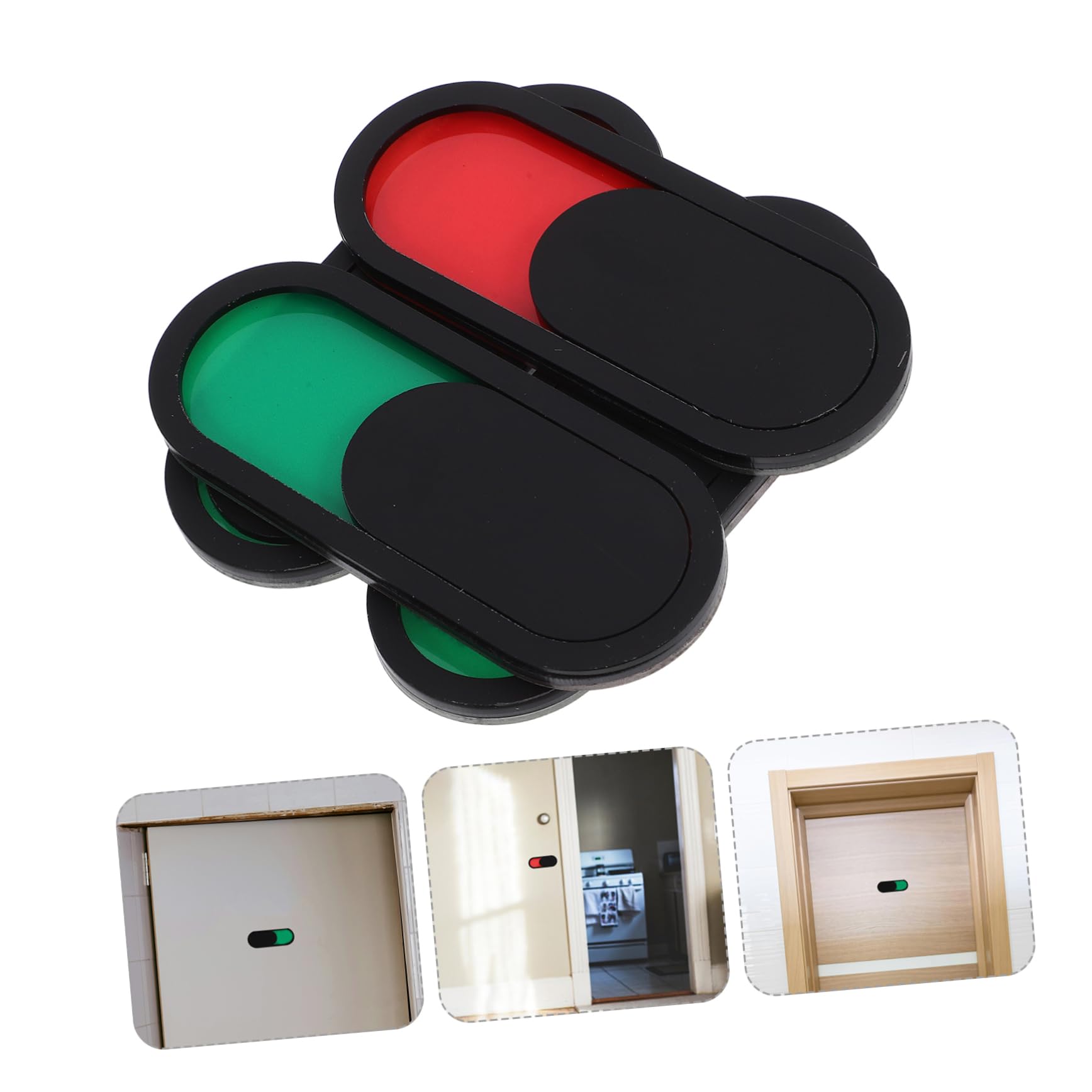 DOITOOL 48 piezas Deslizantes para Puerta Indicador de Estado Ocupado y Adhesivo Fuerte para Oficina Baño y Salas de Reuniones Fácil Instalación Diseño Compacto Color Negro