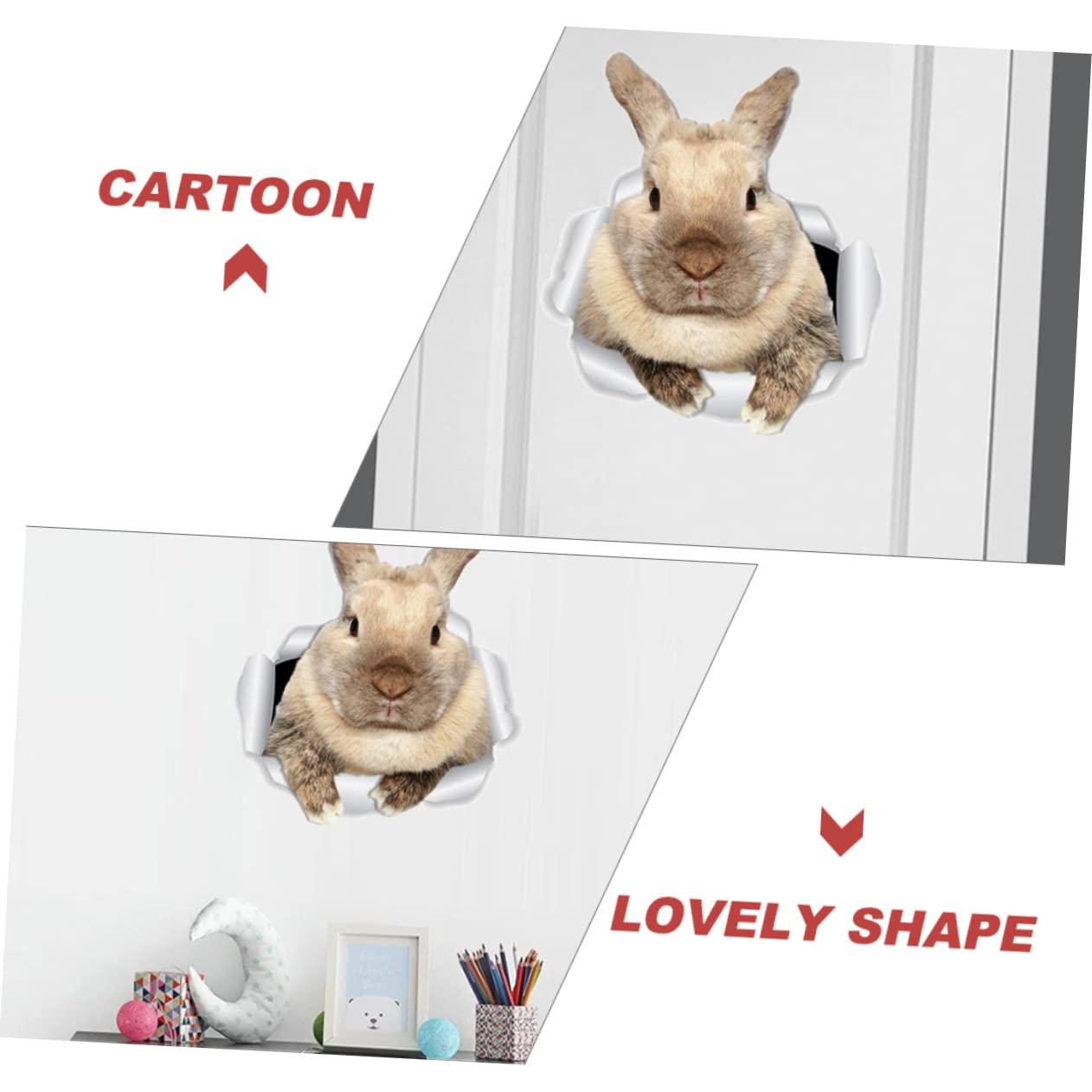 ifundom 3hojas Pegatina De Conejo Para Pared Autoadhesiva Para Habitaciones Infantiles y Decoración Del Para Diversas Superficies
