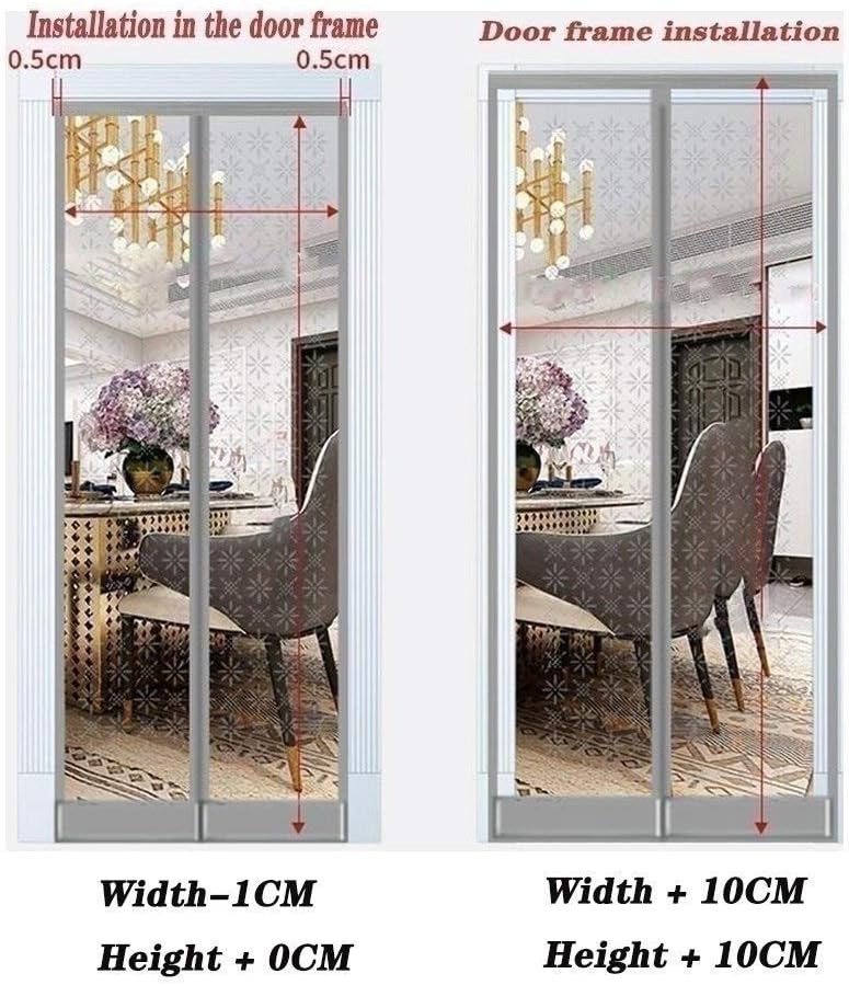 Thermal Insulated Door Curtain Magnetic Screen Door, Heavy Duty Plastic Waterproof Curtain Panels, Transparent Windproof Door Cover for Exterior Doorways, Customizable (Clear 1pcs0.45x2.3m)