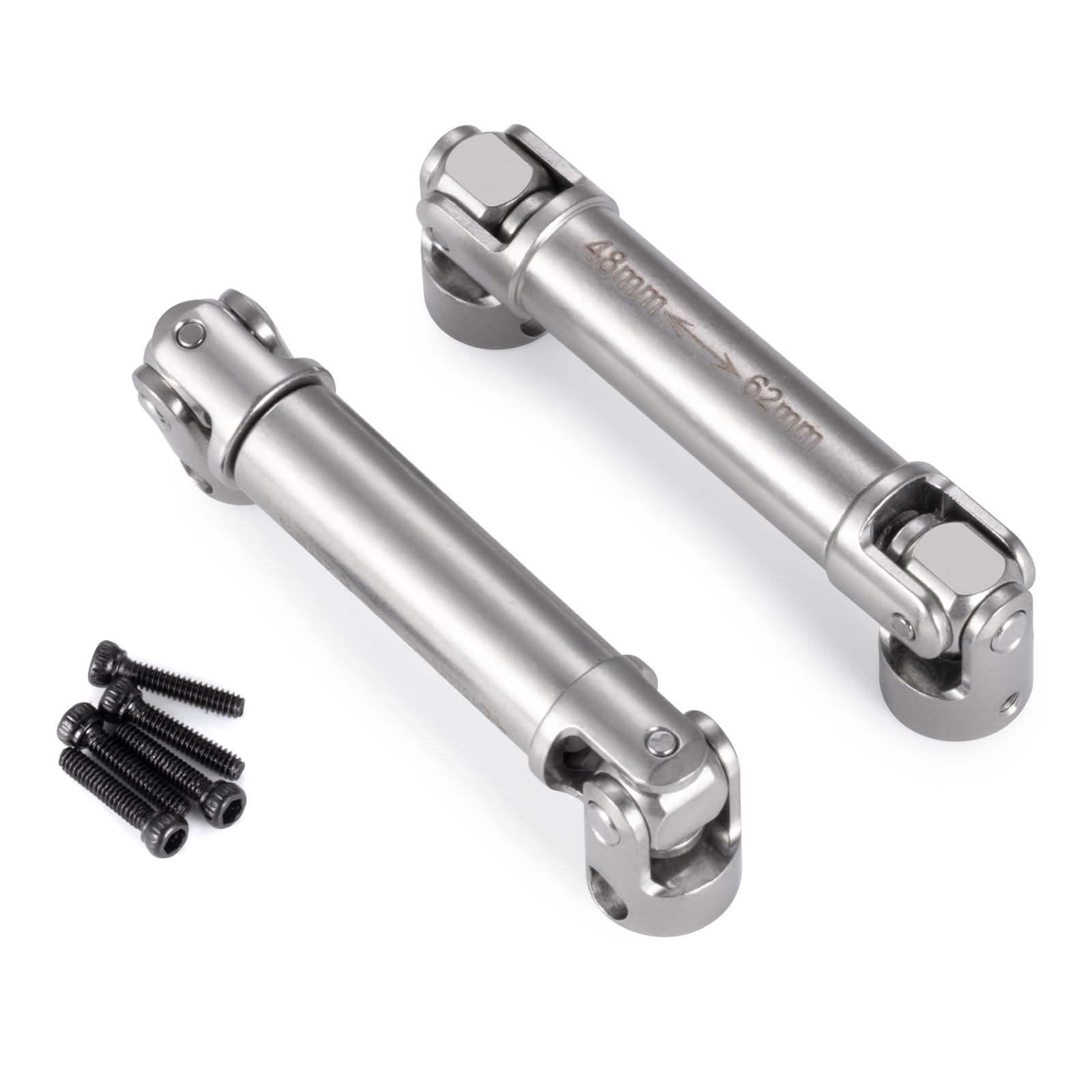 RCLIONS Stainless Steel RC Drive Shaft 48-62mm Driveshaft for 1/18 FMS FCX18 LC80 Crawler Car Upgrade Parts