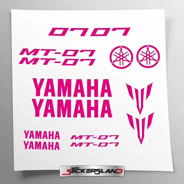Adesivi per Yamaha MT-07 Fucsia - Stickersland® Base Vinile Trasparente