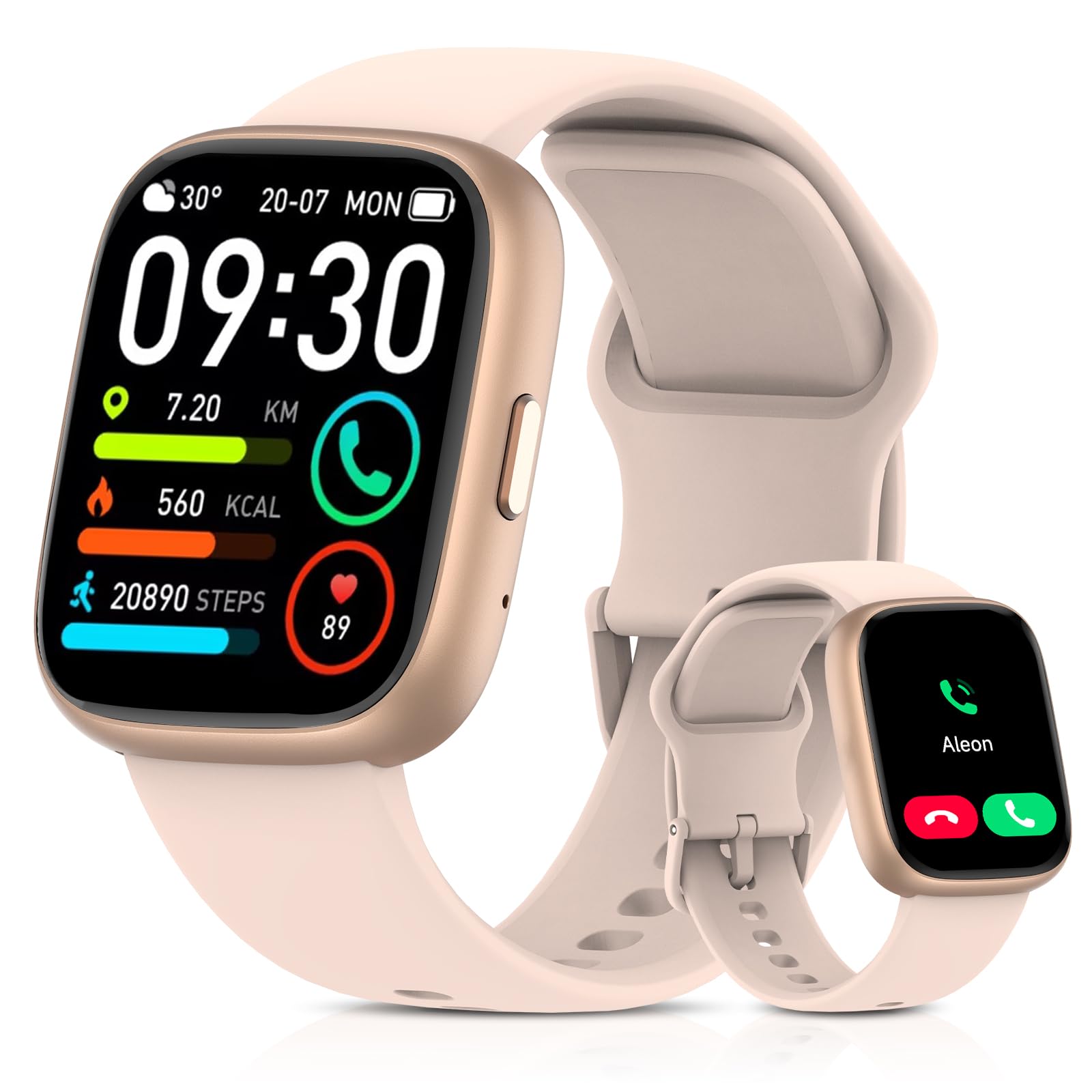 Boqurich Smart Watch Men Women (Alexa Built-in), 1.83" HD Fitness Tracker, Bluetooth 5.3 Call, Heart Rate SpO2 Sleep Monitor, IP68 Waterproof, 100+ Sports Modes, Pedometer for iOS Android Pink