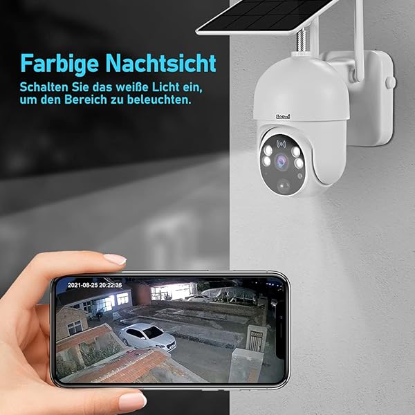 Telecamera Wifi Esterno con Batteria e Pannello Solare JideTech PTZ Wifi Telecamera di Sicurezza con Pan 355 e Tilt 95Radar PIR Doppia Modalit di Rilevazione Auto Tracking e Audio Bidirezionale