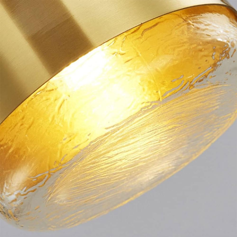 Żyrandol Dom Nocny Żyrandol Gospodarstwo Miedziana Lampa Sufitowa E26 Podstawa Jadalnia Oświetlenie Wiszące Z Przezroczystym Szkłem Regulowany Żyrandol Finit