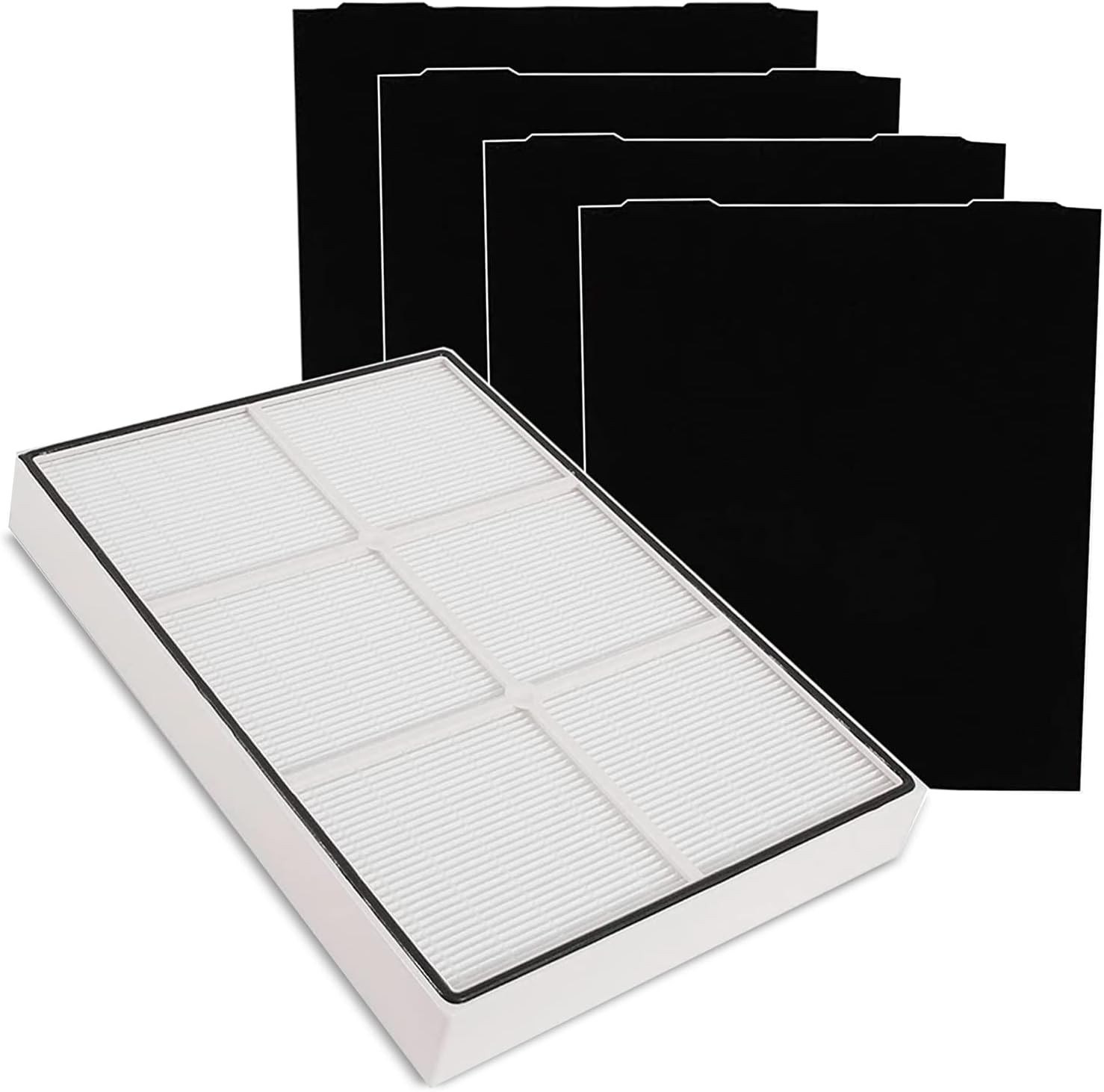 LifeSupplyUSA Aftermarket HEPA Filter and 4 Pre-Carbon Filters compatible with Whirlpool Whispure Air Purifier Models AP450 AP510 AP45030HO; Replaces Part # 1183054