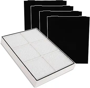 LifeSupplyUSA Aftermarket HEPA Filter and 4 Pre-Carbon Filters compatible with Whirlpool Whispure Air Purifier Models AP450 AP510 AP45030HO; Replaces Part # 1183054